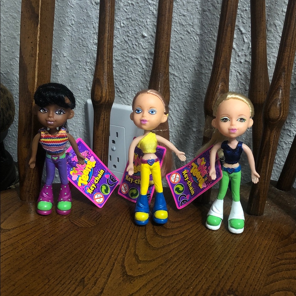 Mini Fashion Play Dolls - Set of 3 Bright Colorful Dolls